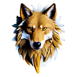 Alpha Wolf With Feathers Png Vgj PNG Image