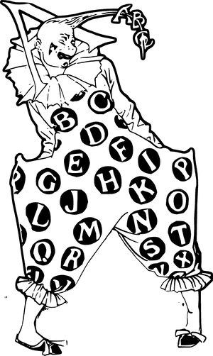 Free Vector Creepy Alphabet Clown Clip Art - Creepy Alphabet Clown PNG image with transparent background