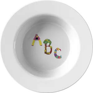 Alphabet Decorated Plate PNG Image