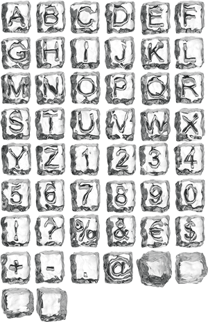 Alphabet Ice Cubes PNG image with transparent background