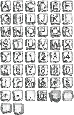 Alphabet Ice Cubes PNG Image