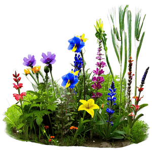 Alpine Wildflowers Panorama PNG rgd PNG with transparent background