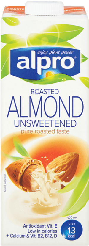 Almond Milk Png - Alpro Roasted Almond Milk, Transparent Png PNG image with transparent background