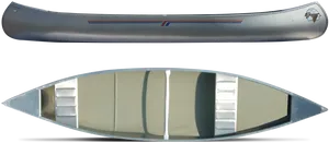 Aluminum Canoe Topand Bottom View PNG Image