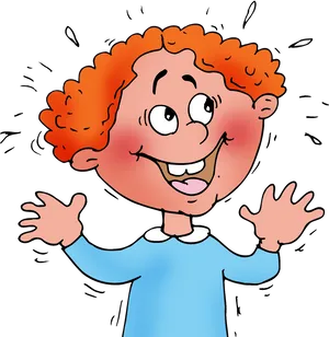 Amazed Redhead Child Cartoon PNG Image