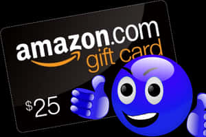 Amazon Gift Cardand Blue Character PNG image with transparent background
