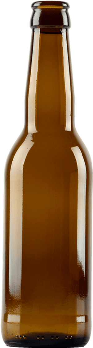 Amber Beer Bottle Empty PNG