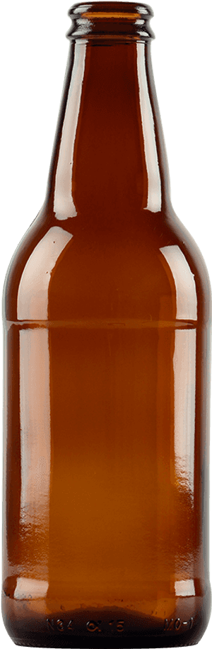 Amber Beer Bottle Empty PNG