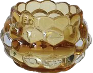 Amber Glass Ashtray PNG Image