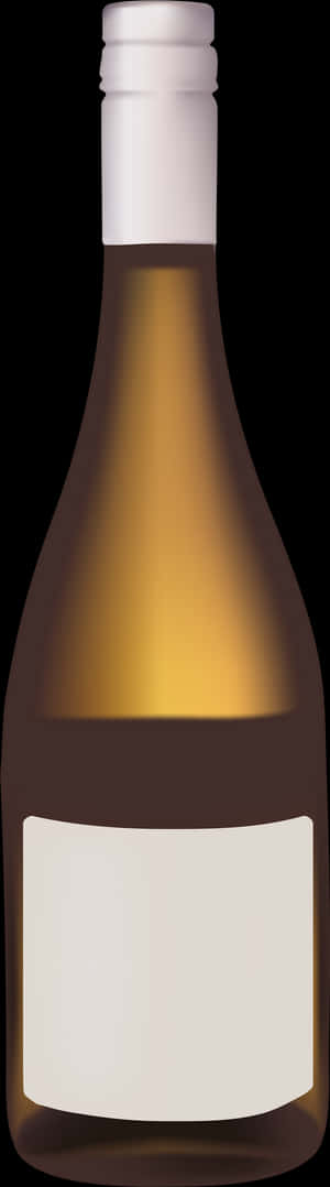 Amber Glass Bottle Blank Label PNG image with transparent background