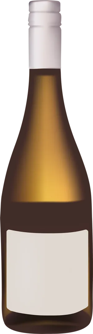 Amber Glass Bottle Blank Label PNG Image