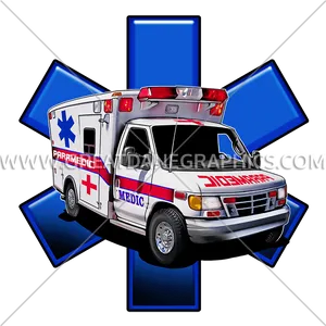 Ambulanceand Starof Life Graphic PNG Image