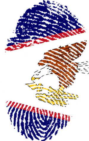 American Eagle Fingerprint Art PNG Image