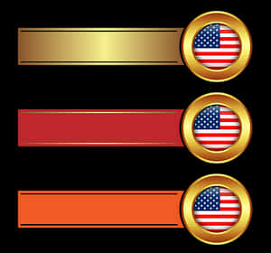 American Flag Banner Design Elements PNG image with transparent background