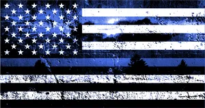 American Flag Blue Line Texture PNG Image