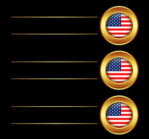 American Flag Buttons Banner Design PNG image with transparent background