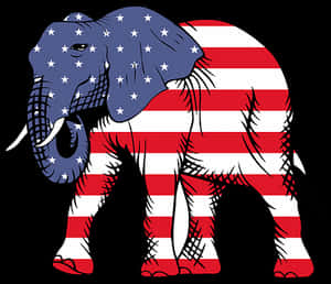 American Flag Elephant Illustration PNG image with transparent background