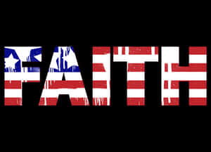 American Flag Faith Text PNG image with transparent background