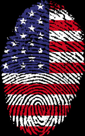 American Flag Fingerprint Art PNG image with transparent background