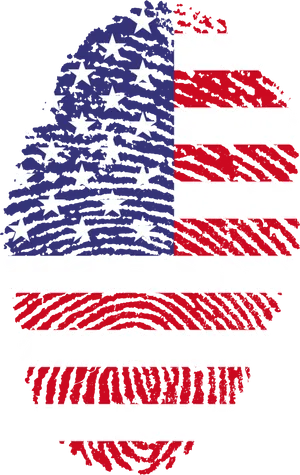 American Flag Fingerprint Art PNG Image