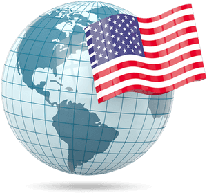 American Flag Globe PNG image with transparent background