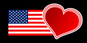 American Flag Heart Love PNG image with transparent background