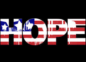 American Flag Hope Text PNG image with transparent background