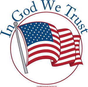 American Flag In God We Trust Graphic PNG image with transparent background