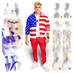 American Flag Jacket Man PNG Image