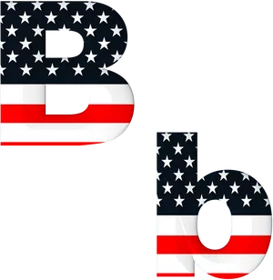 American Flag Letter B Graphic PNG Image