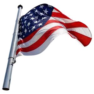 American Flag On Curved Pole Png 06132024 PNG Image