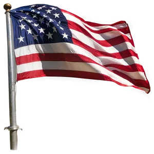 American Flag On Curved Pole Png Vxa PNG Image