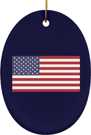 American Flag Oval Pendant PNG Image