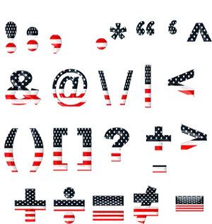 American Flag Punctuationand Symbols PNG Image