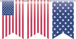 American Flag Ribbon Banner PNG Image