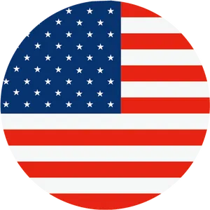 American Flag Round Icon PNG Image