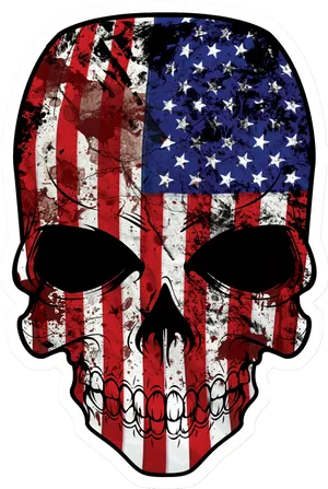 American Flag Skull Graphic PNG Image