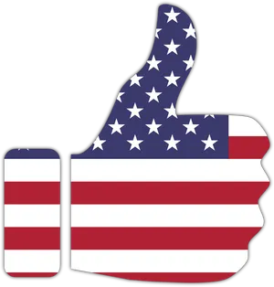 American Flag Thumbs Up PNG Image