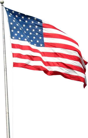 American Flag Waving Against Black Background PNG Image