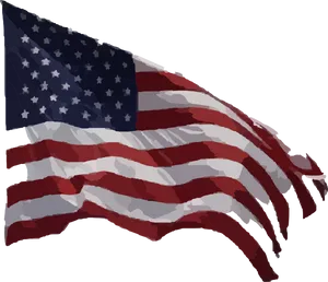 American Flag Waving Digital Art PNG Image