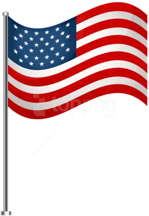 American Flag Waving PNG Image