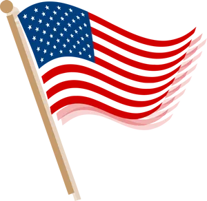 American Flag Waving Memorial Day PNG Image