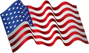 American Flag Waving Memorial Day PNG Image