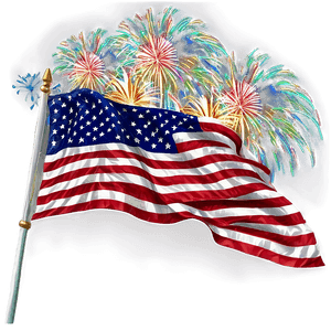 American Flag with Fireworks Background PNG 80 PNG image with transparent background