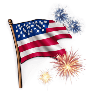 American Flag with Fireworks Background PNG hph PNG image with transparent background