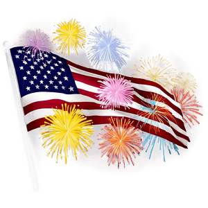 American Flag with Fireworks Background PNG xmo54 PNG image with transparent background