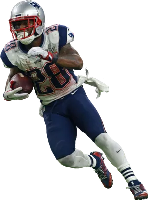 American Football Player Action Pose PNG Image