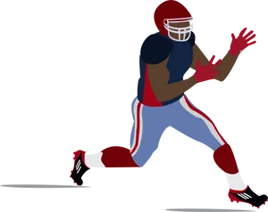 American Football Player Running Vector PNG Image