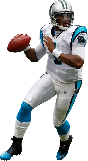 American Football Quarterback Action Pose PNG Image