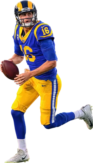 American Football Quarterback Action Pose PNG Image